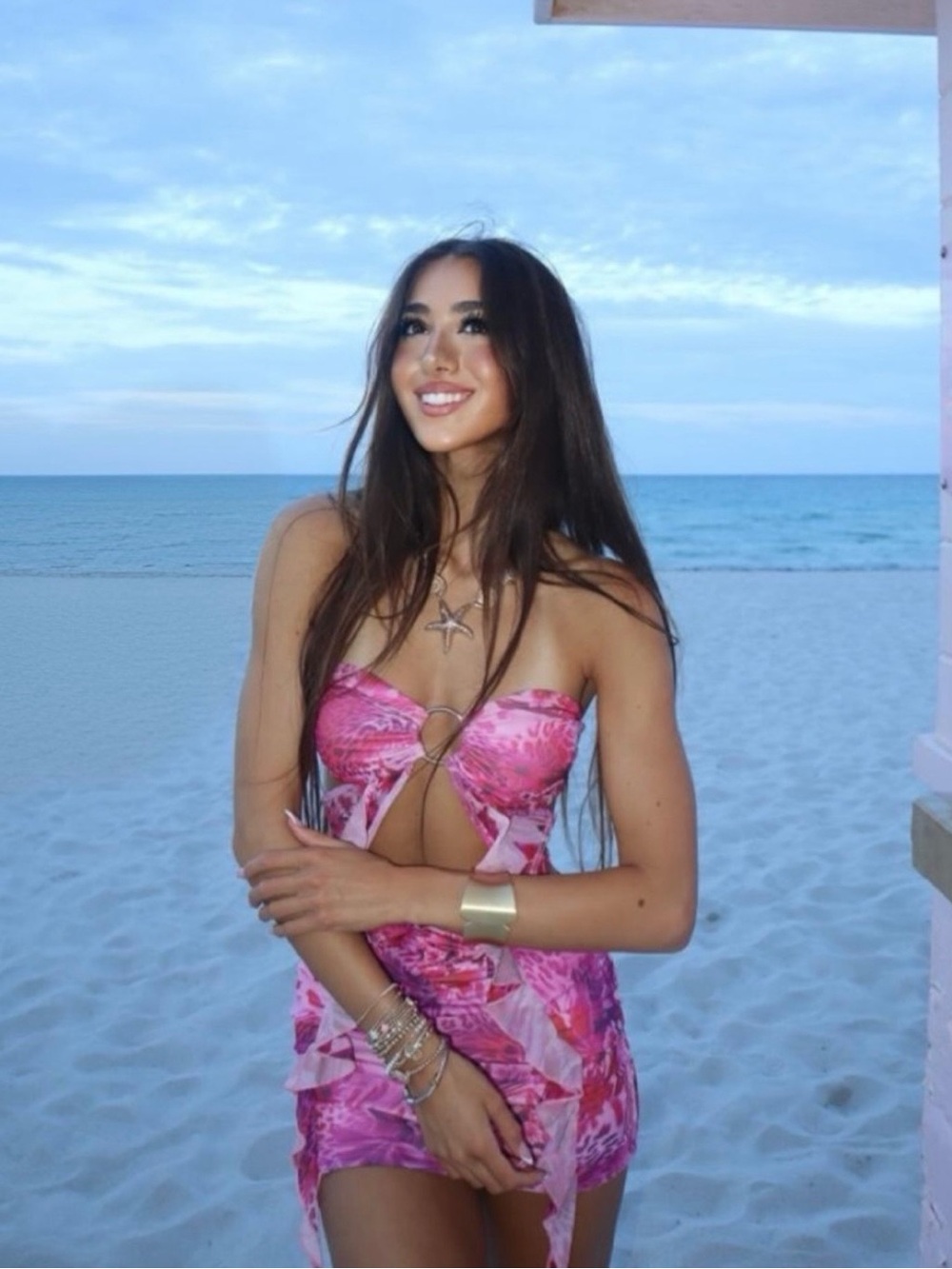Outcast floral cut out mini dress